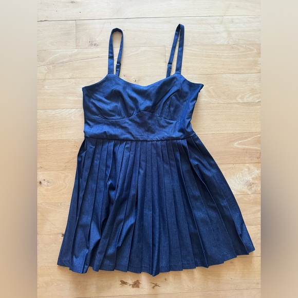TRIXXI | Pleated Denim Dress - Picture 1 of 5